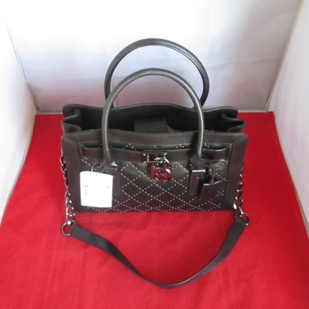 Michael Kors Hamilton Micro Stud E / W Satchel $398 Black #026 - Picture 6 of 15